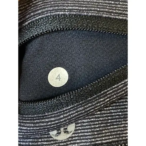Lululemon Run Pace Tight Heathered Deep Coal back Zipper pocket Leggings sz 4