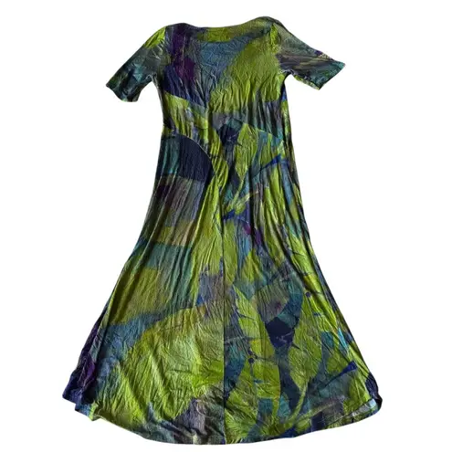 Soft Surroundings Saunterre Maxi Dress Stretch Tropical Stretch Sz Medium Women