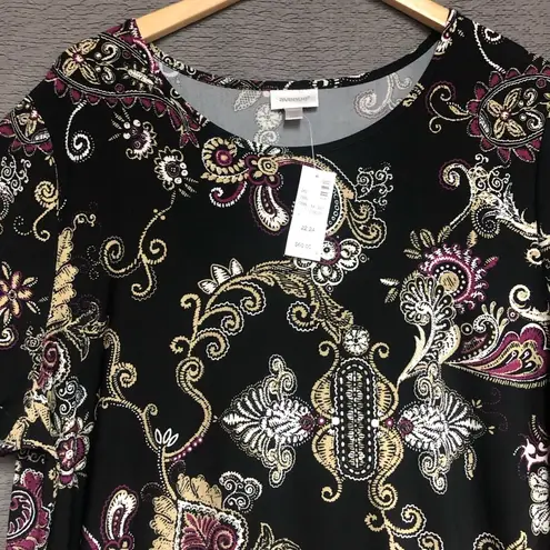 Avenue Flowy dress Round neck, Short sleeves, Purple, black, white ,tan 22/24 Size undefined