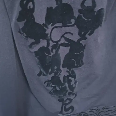 Vivienne Tam Vivian Tam Y2K Zodiac Velvet Tunic Top Black M