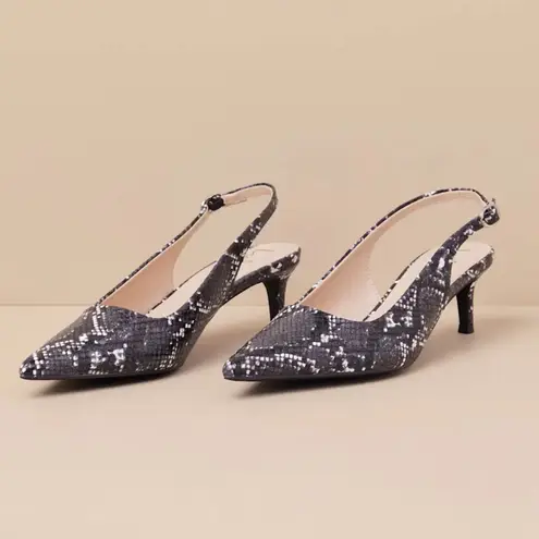 NEW! Lulus Kitten Heels Black & White Slingback Heels size 6.5