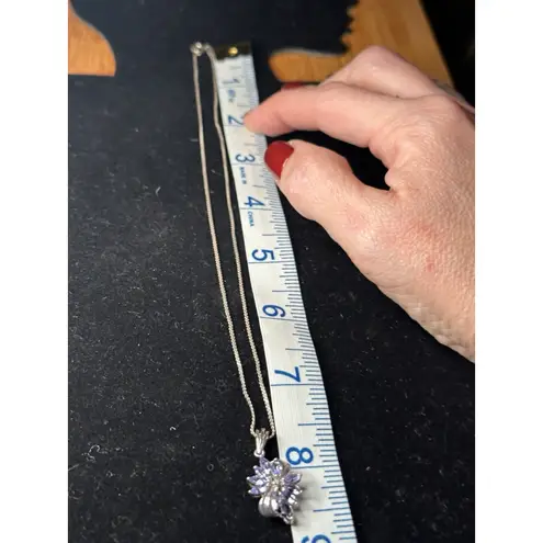 Tanzanite Cluster Flower Star Gemstone Sterling 925 Silver Necklace