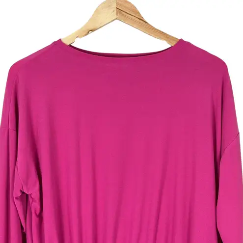 Willow Drive Blouse Womens S Pink Ruffle Hem Long Sleeve Cottagecore