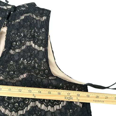 Fire Los Angeles Black Floral Lace Top High Neck Womens L Romantic Layered