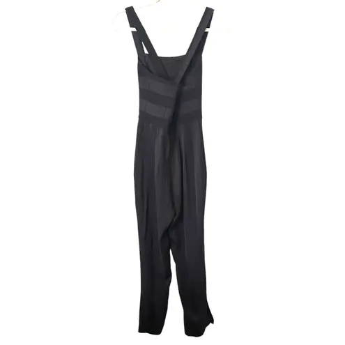 WAVERLY GREY Striped Straight Leg Jumpsuit Black XS