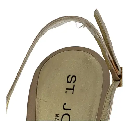 St. John Gold /Champagne Metallic Open Toe and Open Heel Strappy Shoes Size 8