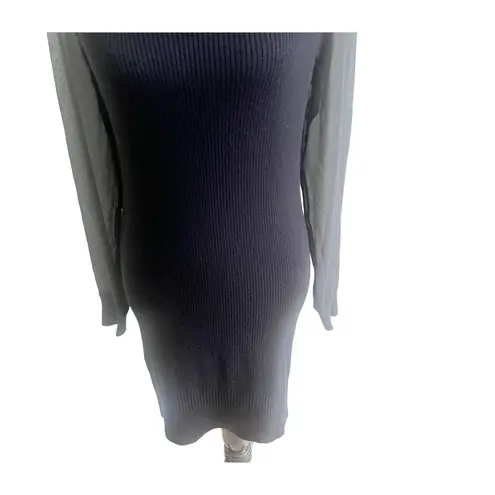 All Saints Milo Funnel Sweater Dress Black Size 6 Wool Cashmere Blend Minimalist