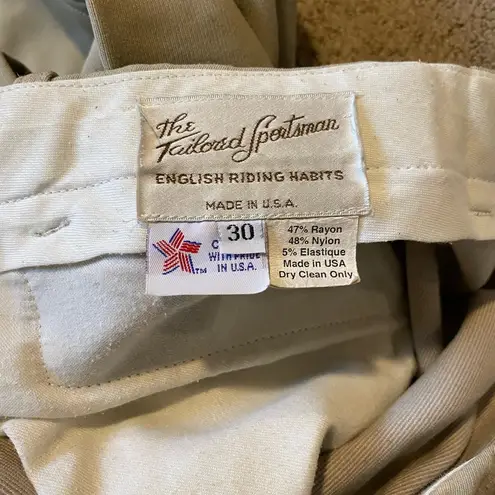 Tailored Sportsman The Supreme side zip high rise English riding breeches Tan Size 30