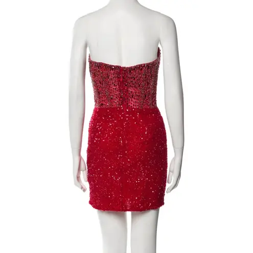 Glamorous Portia and Scarlett Red Sparkly Strapless Dress Size 6