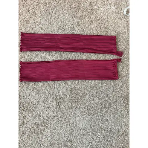 Anthropologie L’IDÉE Red Berry Gatsby Pleated Strapless Midi Dress 14 Size L