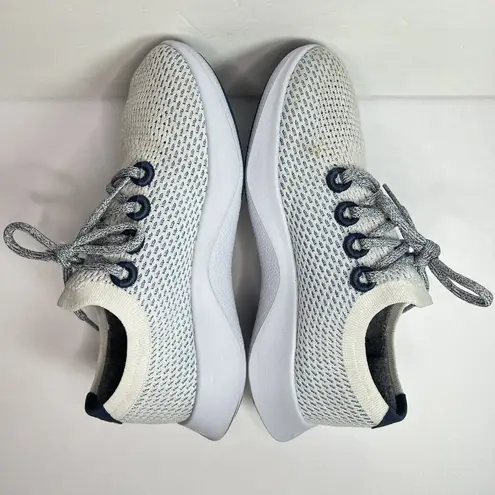 Allbirds Women's Size 9.5 TD Tree Dasher Running Shoe Sneaker White Blue Knit