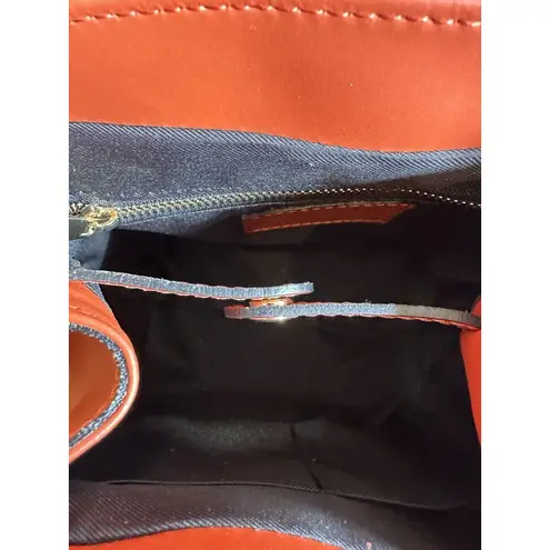 NWT Viola Castellani Papaya Orange Leather Handbag Purse Backpack Convertible