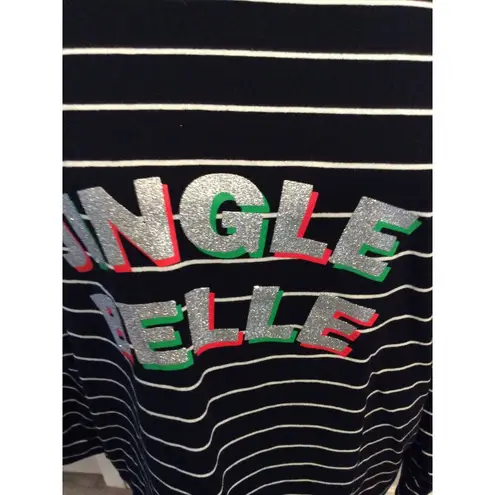 Ellen Tracy XL Striped Jingle Belle Long Sleeve Top Christmas