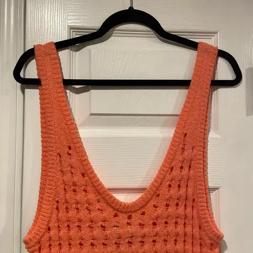 NWT Uncharted Threads Size L Coral Stretchy Knit Crochet Terry Cover Up Dress Pink Size L