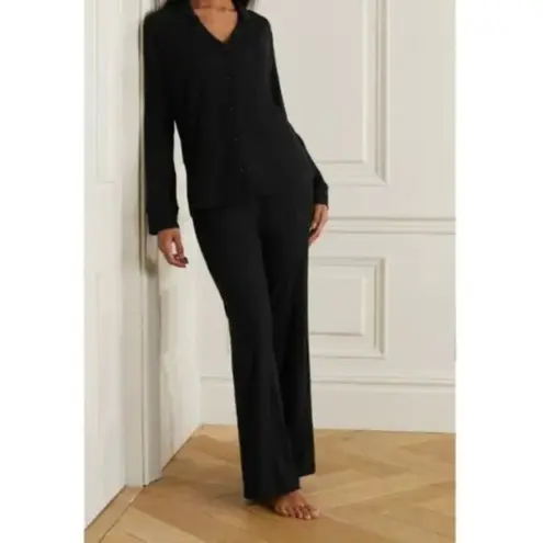 SKIMS Rib Pajamas in Onyx Black Size X-Large