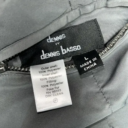 Dennis Basso NWOT Size L Gray - Animal Print Faux Fur Reversible Vest Jacket