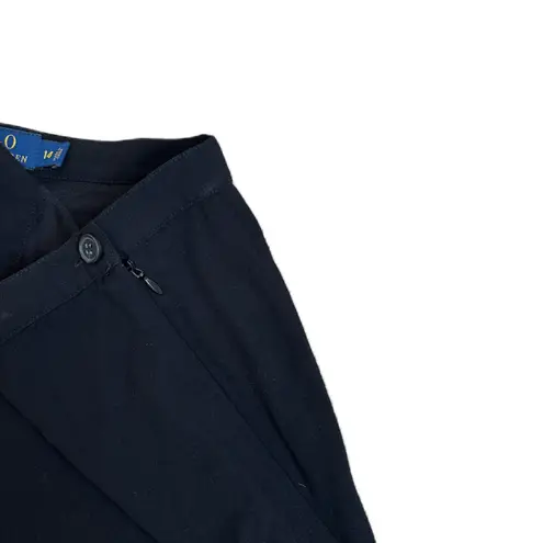 Ralph Lauren Polo  Knit Black Mini Skirt Flare Mini Skirt Ruffle Hem Size 14