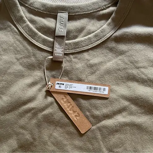 SKIMS NWT Lounge Jersey Long Sleeve Top Khaki Sz S Cozy Lux Loungewear