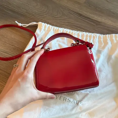 Versace  red patent leather top handle Medusa mini bag