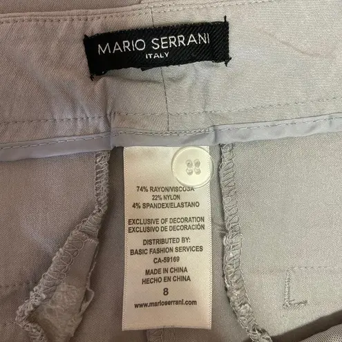 Mario Serrani Gray Cropped Mid Rise Comfort Stretch Slim Straight Pants Size 8