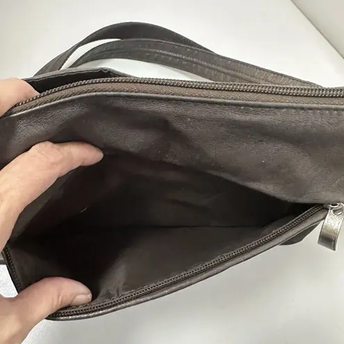 Gun Tote'n Mamas Purse Concealed Carry Pebbled Leather Nylon Brown Shoul…