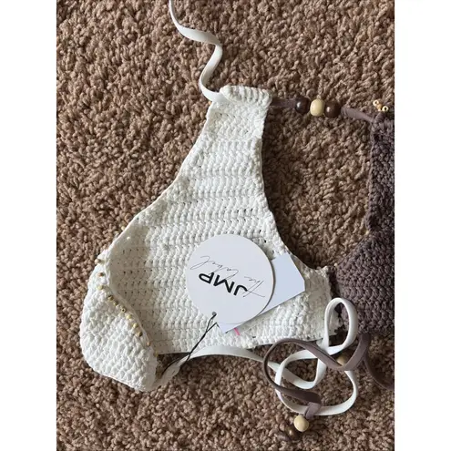 JMP The Label Coco Brown Contrast Cali Crochet Bikini Swim Top Medium NEW NWT - Image 9