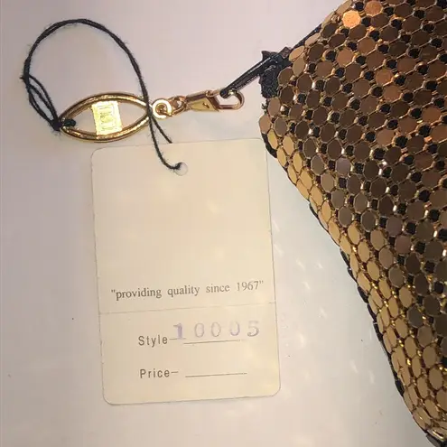 Elka Vintage Black Gold Silver Sequin Mesh Clutch