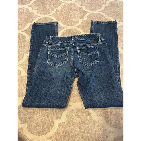 CAbi  straight leg denim jeans size 4 double button closure