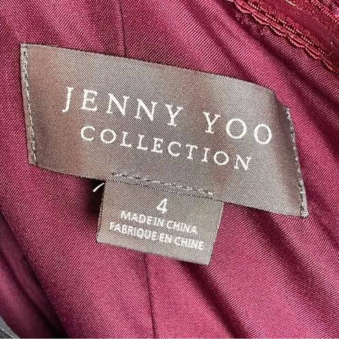 Jenny Yoo Formal Dress Prom Tulle Bridesmaid Size 4 Wine Hollywood Gown Classic