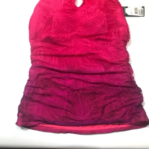 Ralph Lauren Ombre High Neck Halterkini Swim Top Pink Size 12