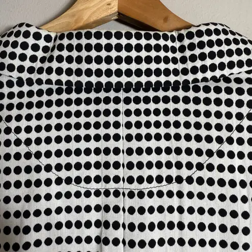 Akris Punto Polka Dot Blazer Jacket Women's 16 Black White Cropped Designer Chic