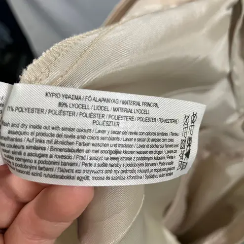 Primark  Edit Beige Pleated Wide‎ Leg Trousers Women’s Size 10 US Lyocell Pants