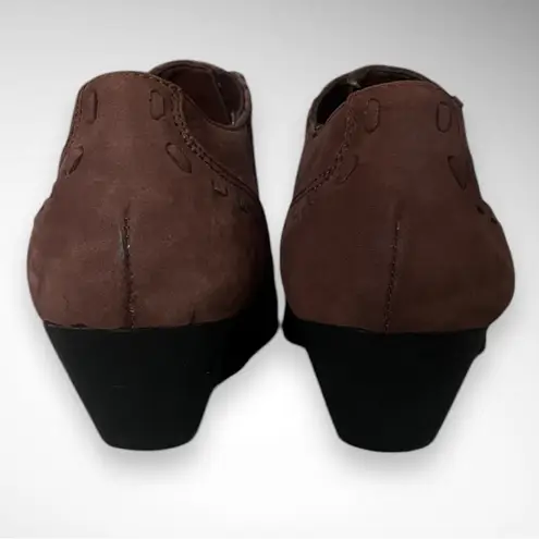 ELLEMENNO Rodeo Women's Brown Leather Western Style Ankle Boots Size 8 | EUC