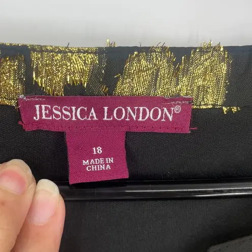 Jessica London Y2K Gold Womens Top Sz 18 Mob Wife Holiday Glam Floral Sheer Date