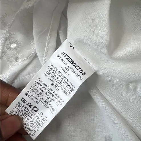 Emery Rose White Eyelet Bell Sleeve Dress SIZE S