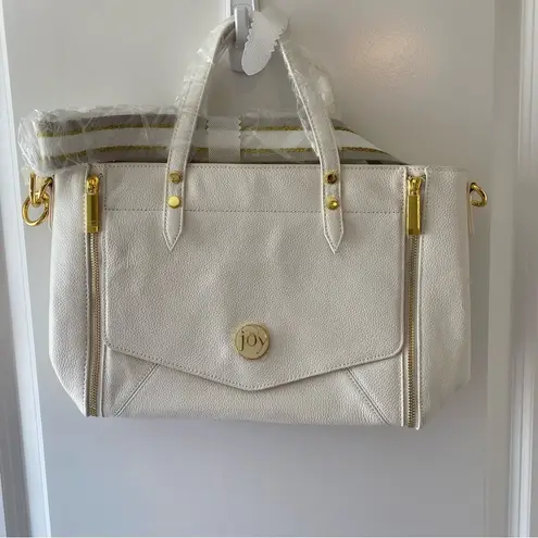 Joy Mangano “Joy Chic”White Leather Satchel, Handbag With RFID NWOT White
