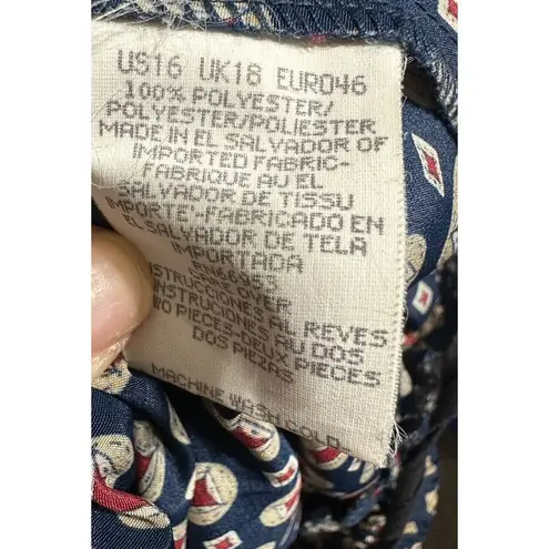 Leslie Fay Vintage Midi Skirt Women's Petite 16P Medallion Print Pleated Pull On