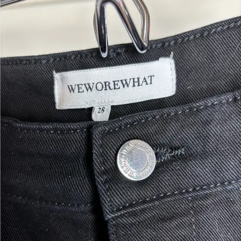 We Wore What Black Utility Straight Leg Cargo Pants Silver Hardware Size 28