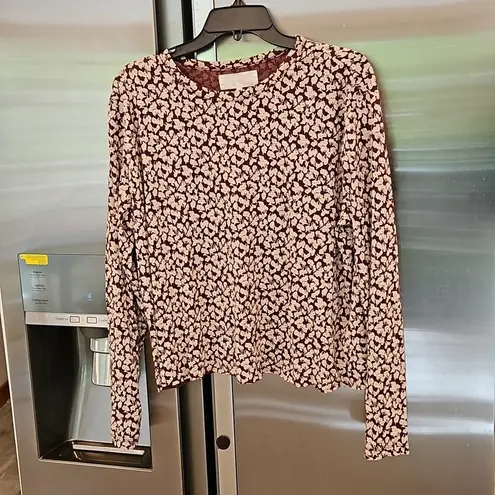 The Great ππ The Long Sleeve Sleep Tee ~ Maroon Shadow Floral Size 3 Large NWT - Image 6