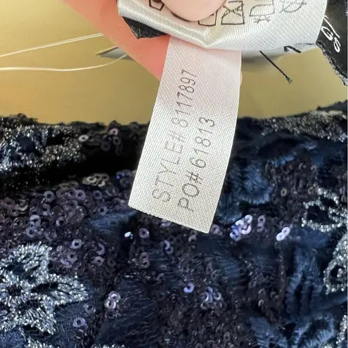 Alex Evenings Alex Navy Embellished Lace Gown & Shawl Size 10 NWT
