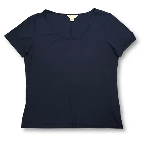 Brooks Brothers Red Fleece Navy Blue Scoop Neck T Shirt Women's L Rayon Blend Size L
