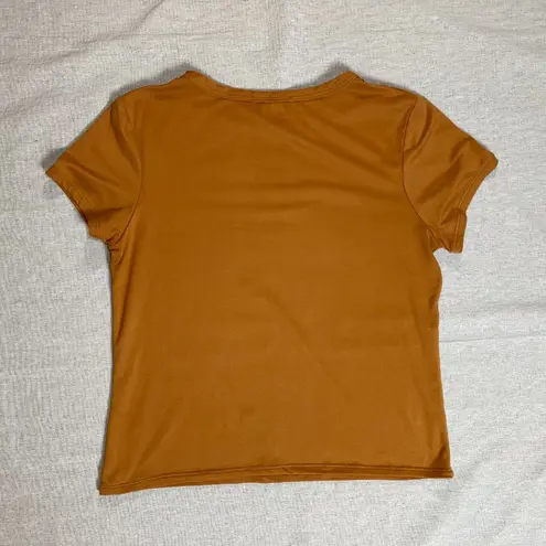 Olivia Rae | Mustard Yellow Short Sleeve Cropped Tee | Large