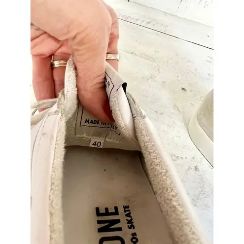 RE/DONE 90s Leather/Suede Lace Up Low Top Skate Sneakers White Women's 40 / 9.5