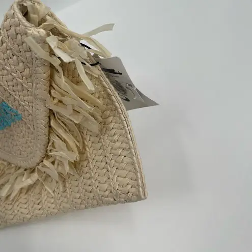 BTB Beyond the Beach Clutch 'Good Times' Natural Turquoise Beach Travel Vacation