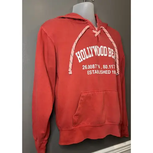 Vineyard Hoodie Womens Small Hollywood Beach Pullover Sweatshirt Vintage W Red