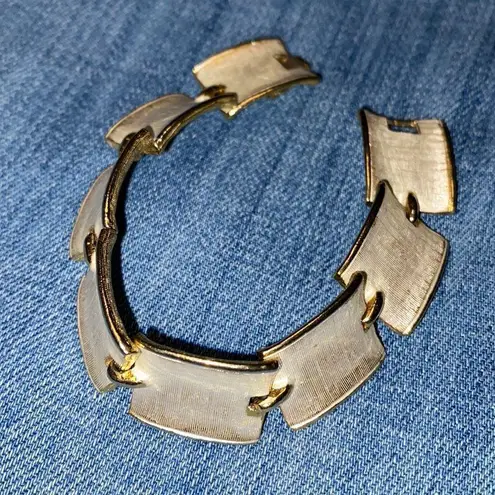 Gold Plated Flat Rectangular Link Bracelet Gold