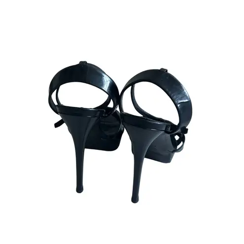 Ralph Lauren  Collection Purple Label Black Patent Leather Platform Heels Size 38