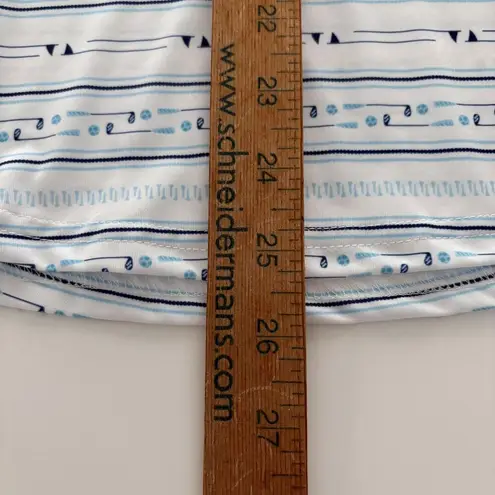 SanSoleil 1/4 Zip Pullover Womens Large Blue White Print UV 50 Golf Pickleball