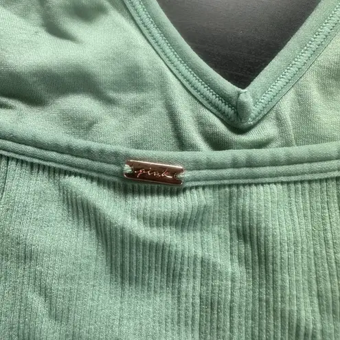 PINK - Victoria's Secret Ribbed Green Halter Style Bra Bralette Size Medium