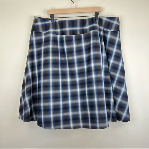 Lane Bryant  blue tartan plaid ruffle full wrap mini skirt